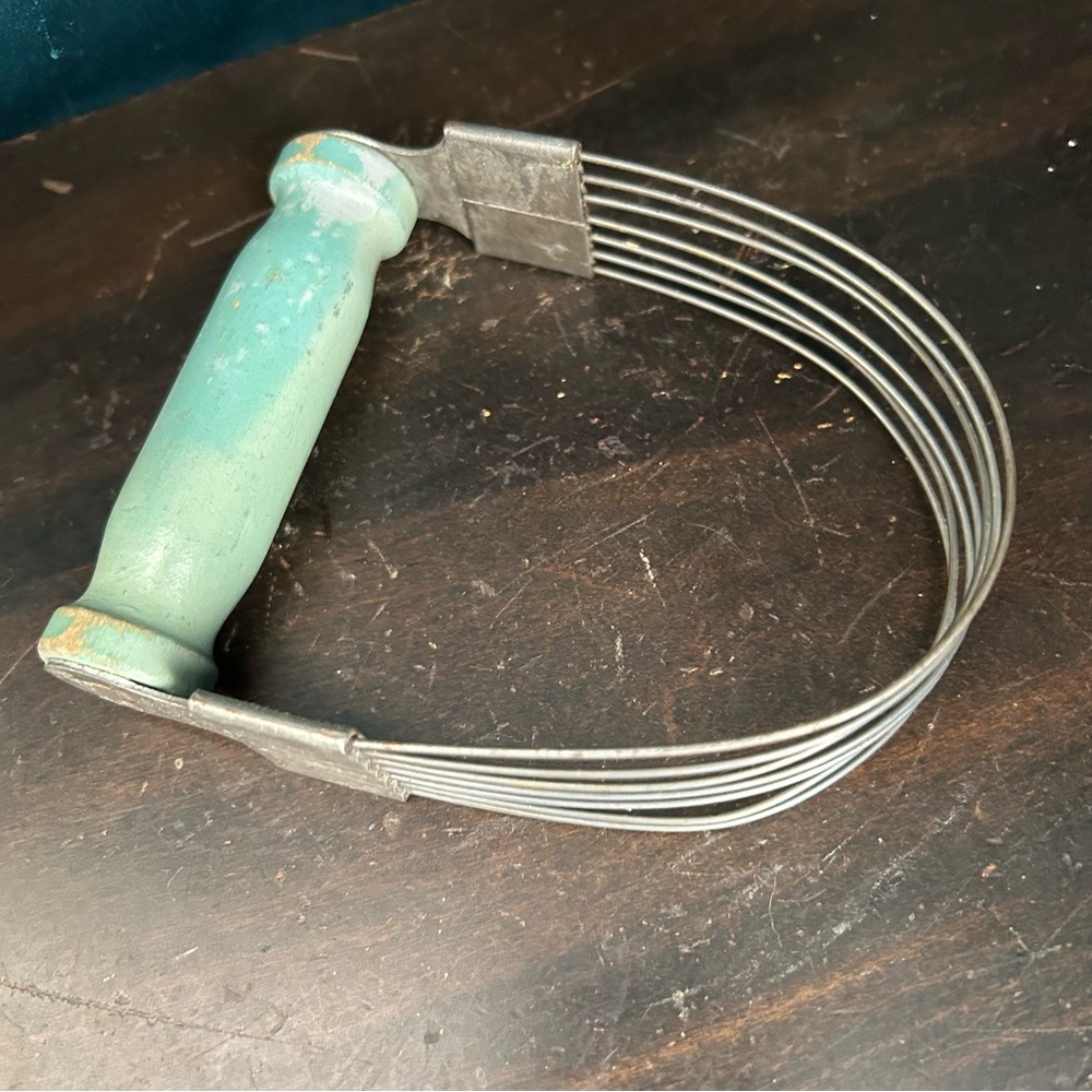 Vintage Formay The Perfect Shortening Green Wood Handle Pastry Mixer